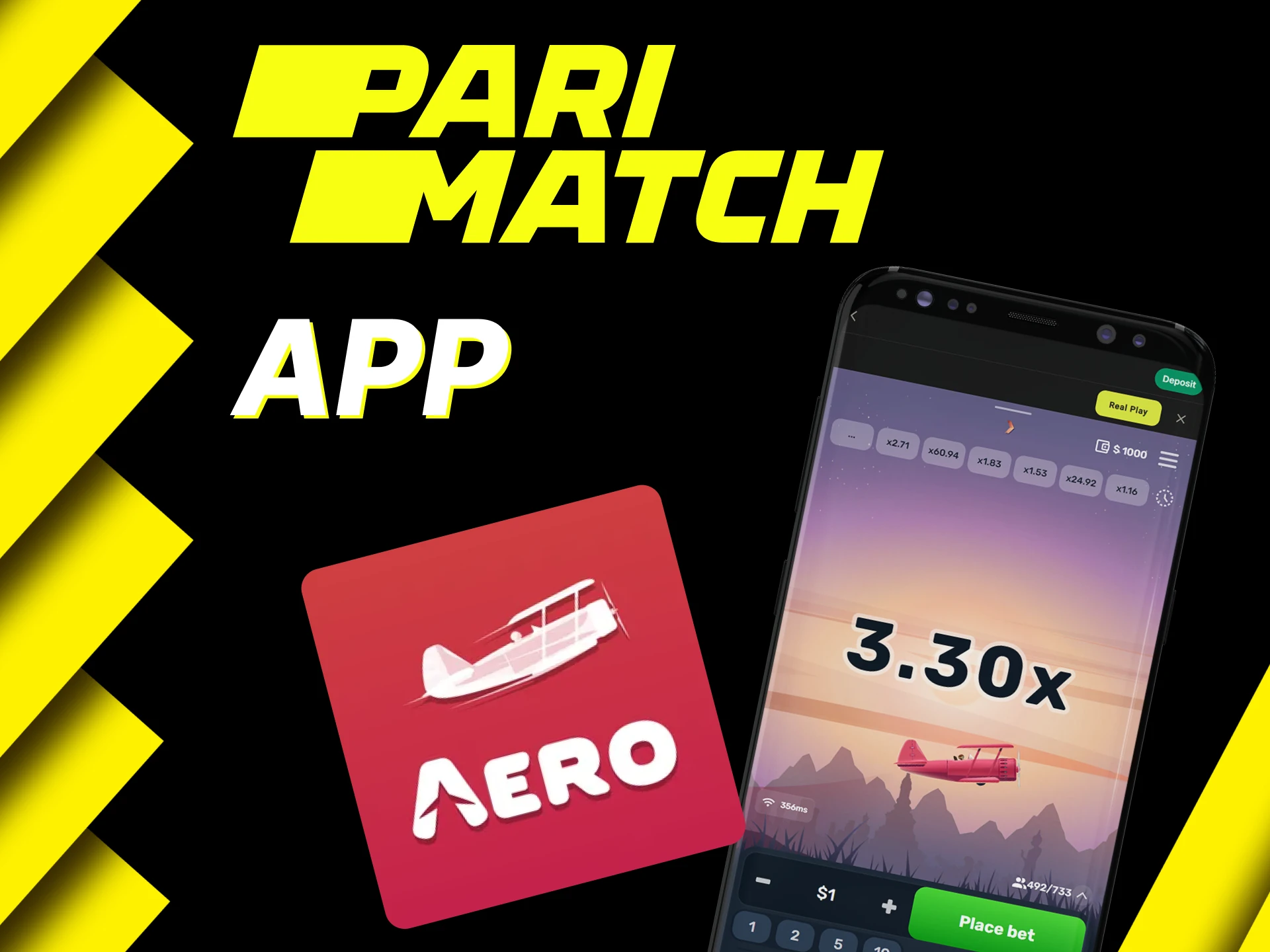 Aero on Parimatch try the game on your phone via the app.