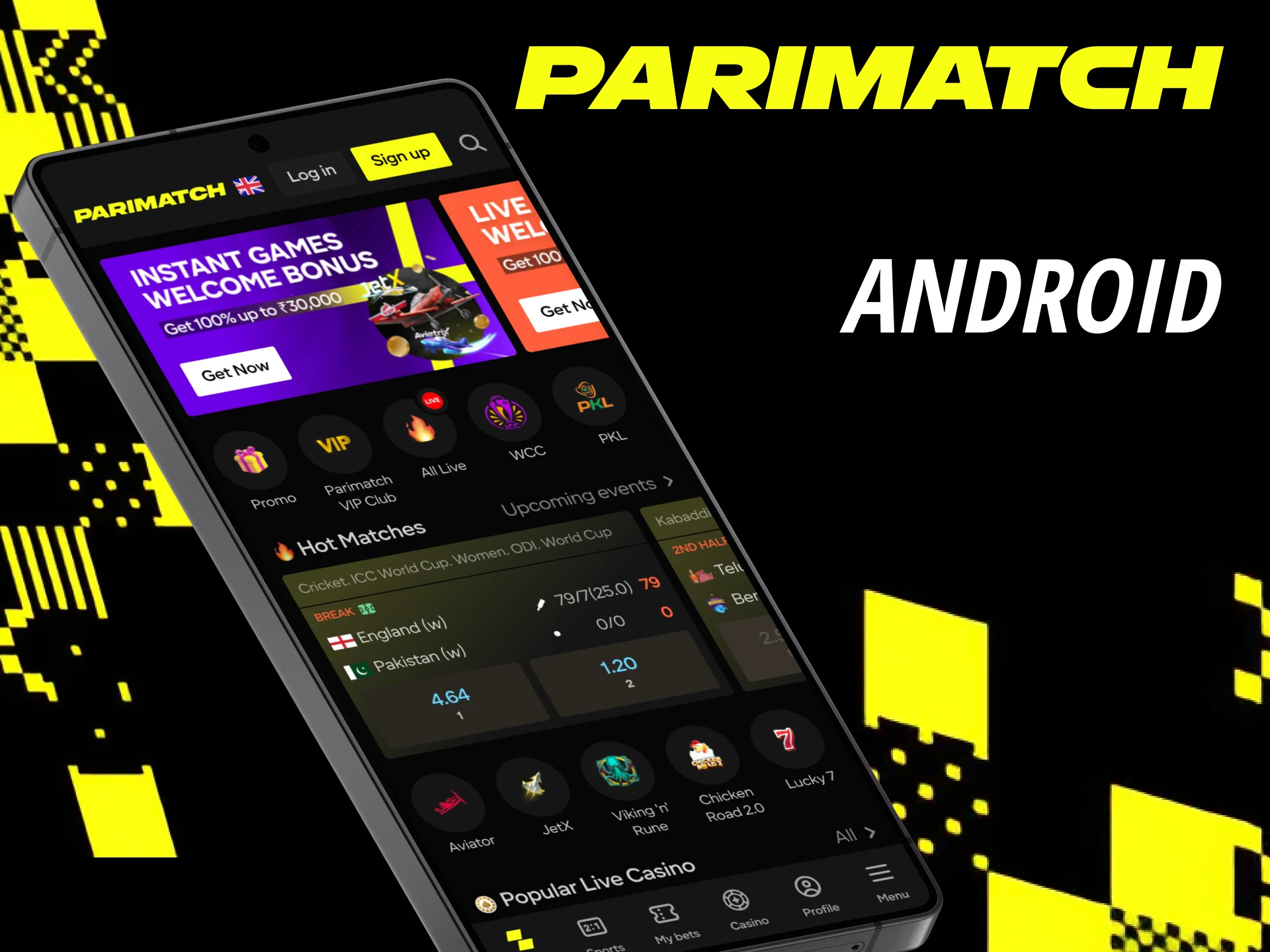 Android के लिए Parimatch PWA ऐप इंस्टॉल करें।