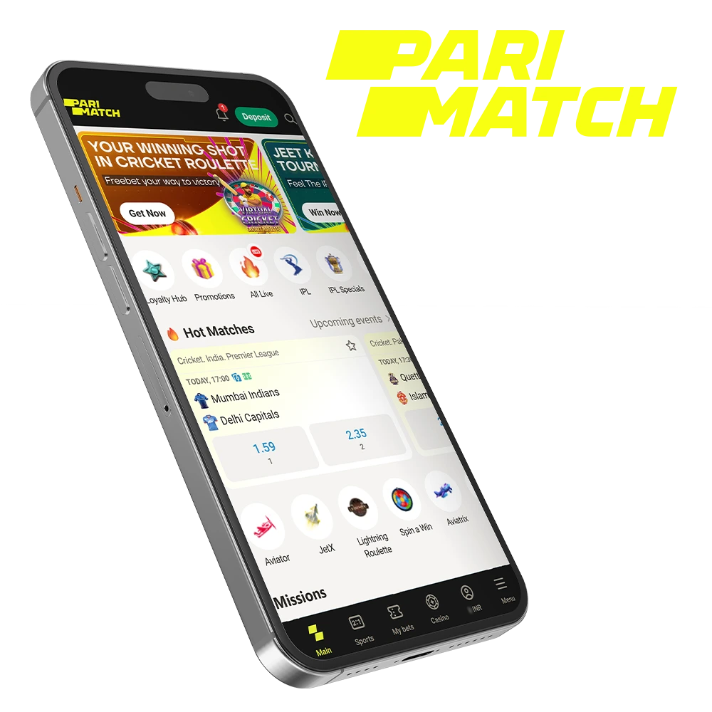 Download Parimatch app for Android and iOS devices and get +150% welcome bonus.