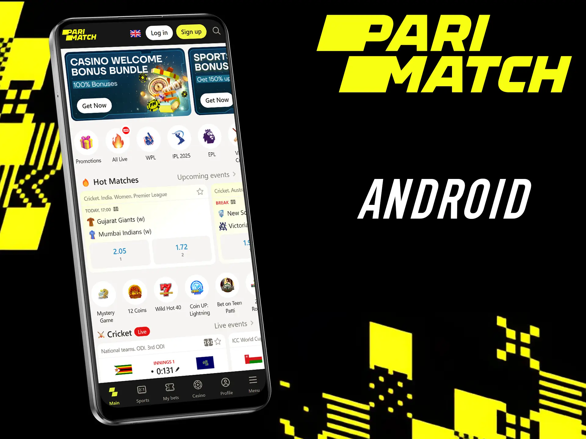 Install the Parimatch PWA app for Android.