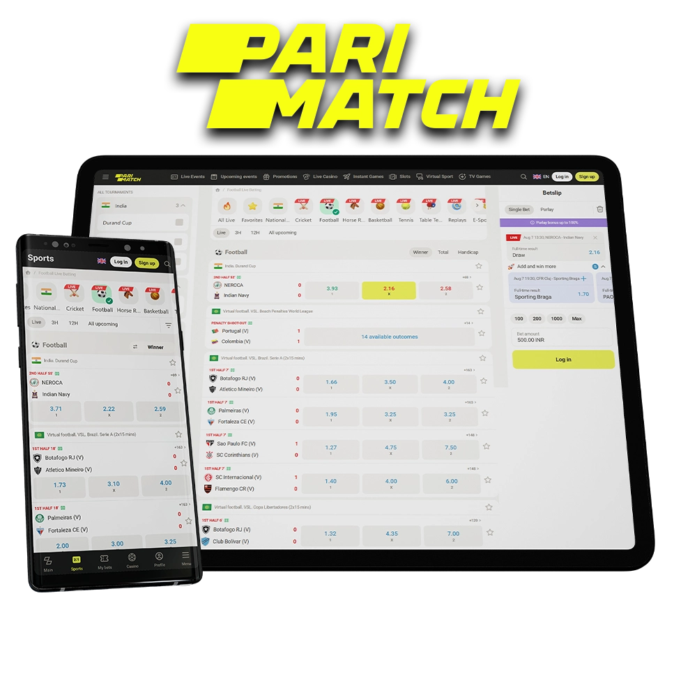 Bet on all major football leagues and matches with Parimatch.