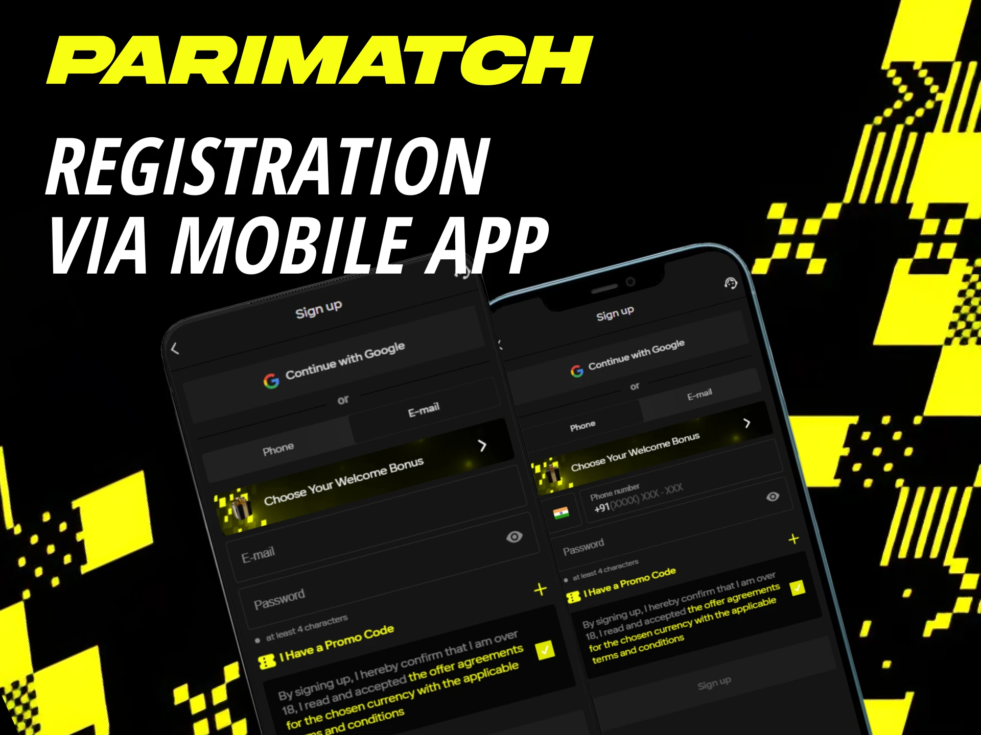 Download the app to complete your registration and start placing wagers on the go with Parimatch.