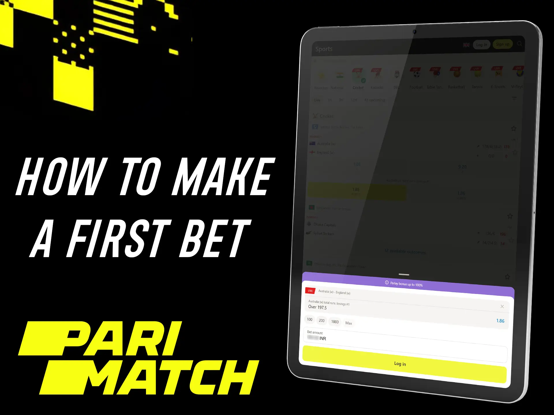 Read the instructions and make your first bet on Parimatch.