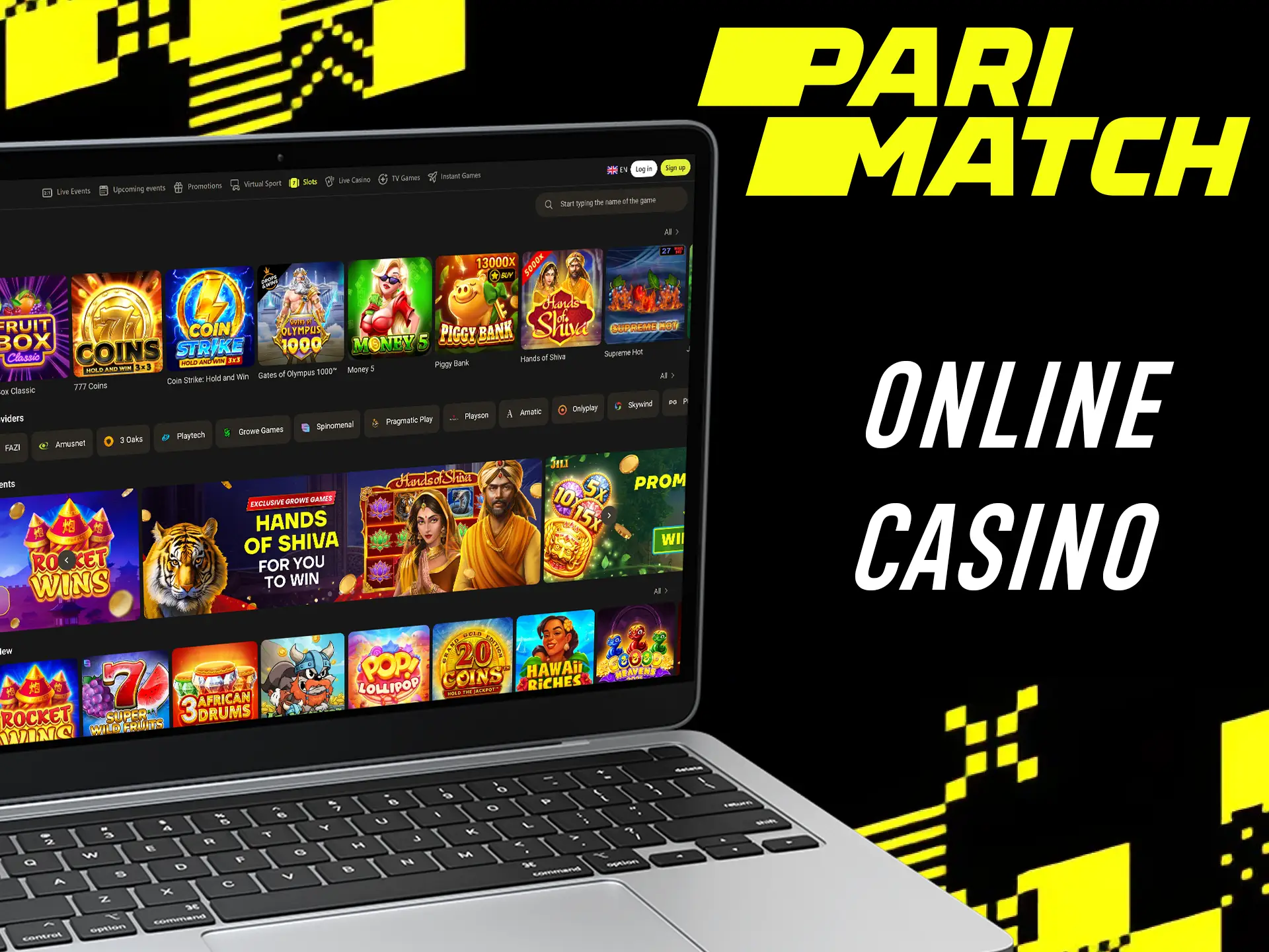 Parimatch Casino offers many popular slots from top providers.