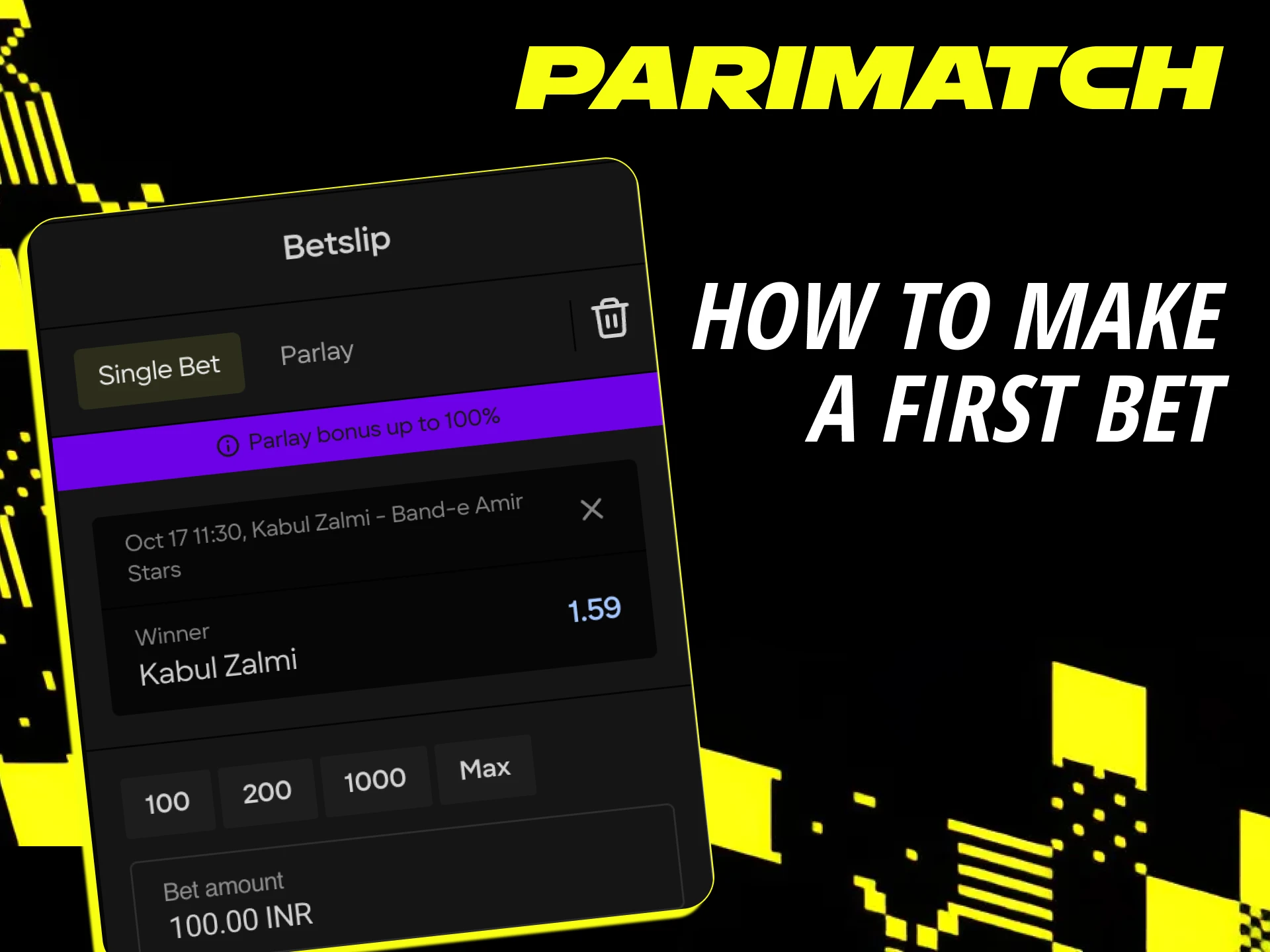 Read the instructions and make your first bet on Parimatch.
