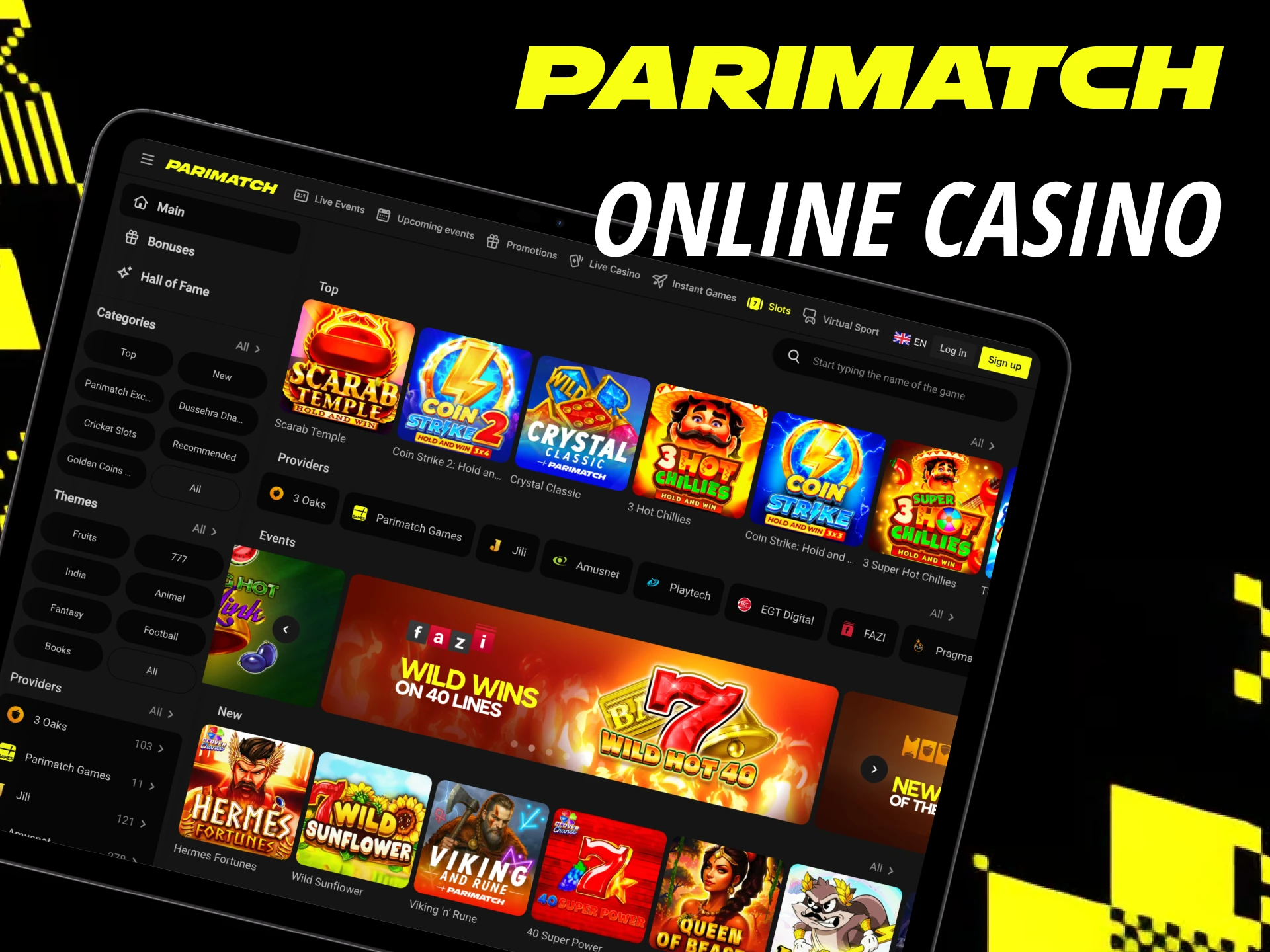 Parimatch Casino offers many popular slots from top providers.