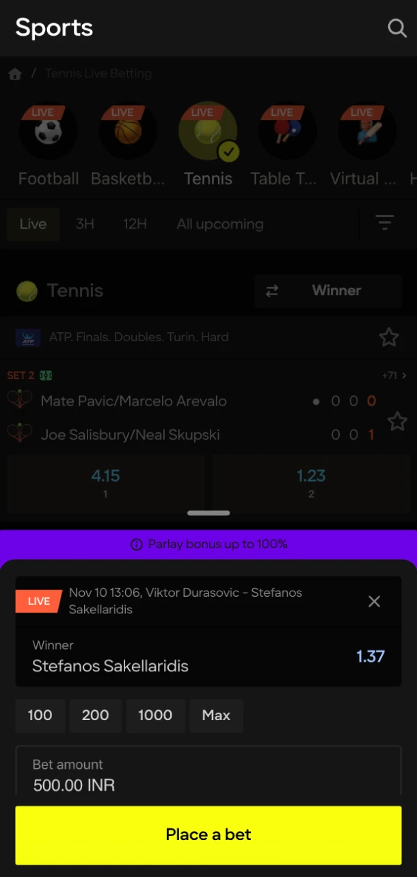 Place a bet in a couple of clicks at Parimatch online casino.