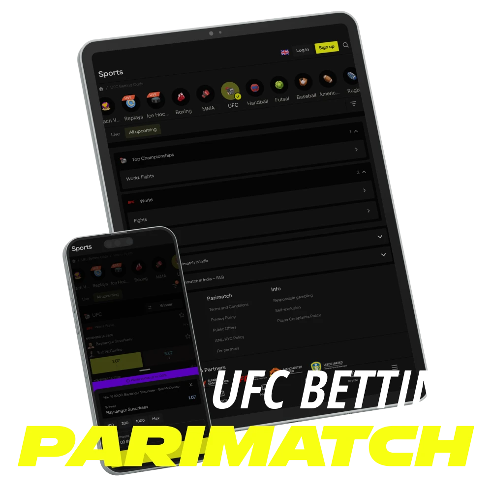 Bet on the most exciting UFC fights, exclusively on Parimatch.